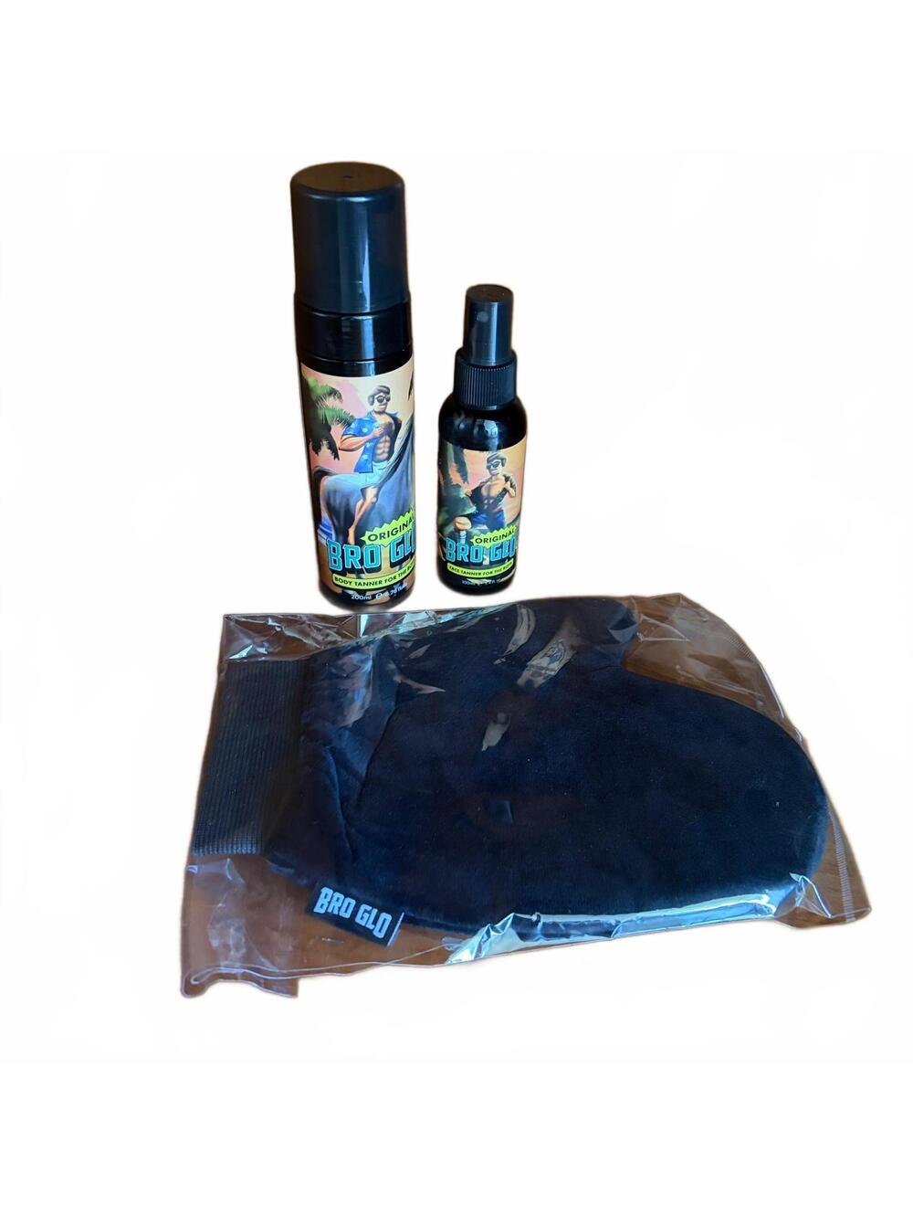 Bro Glo Self Tanner for The Boys Starter Bundle Sunless Tan 3 Piece Set Open Box